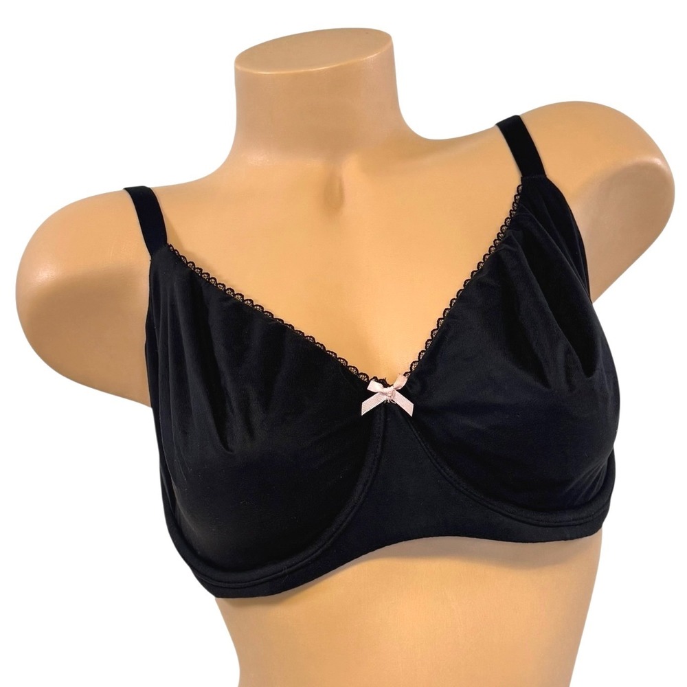 Victoria's Secret Size‎ 36DDD Unlined Demi Bra Black Smooth Bow Underwire